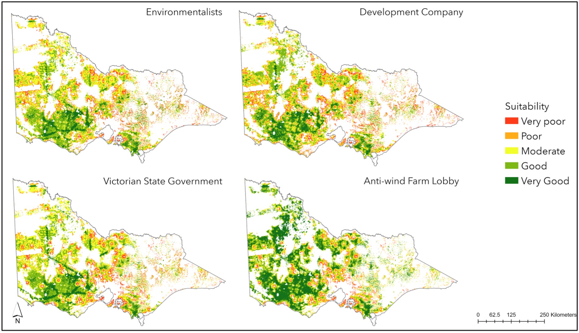 Map of all stakeholder suitability levels